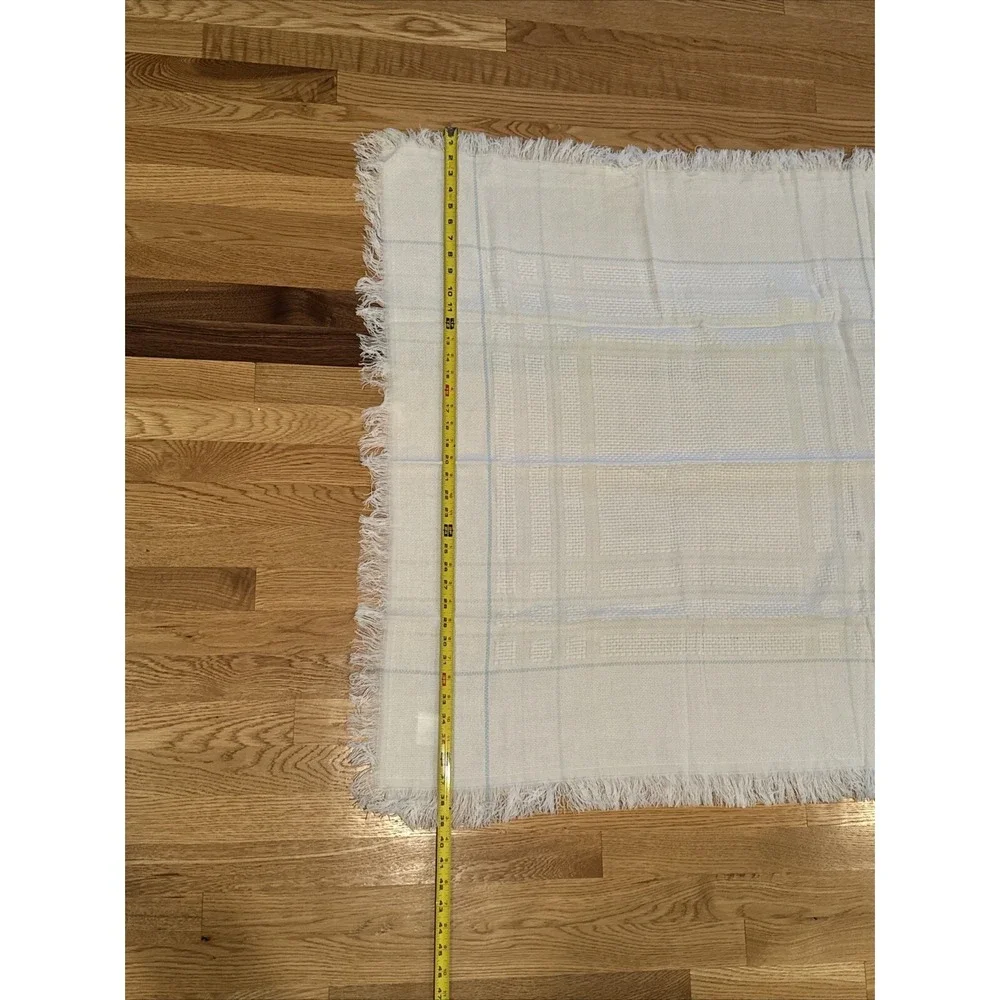 White Pastel Stripe Lovey Fringe Japan Vintage Baby Kisses‎ Security Blanket